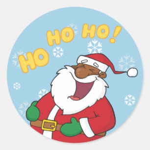 Jolly Black Saint Nicholas Ronde Sticker