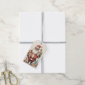 Jolly Black Santa met Honden Cadeaulabel (Met Touw)