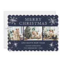 Jolly Blue Silver Sparkly Snowflake Fotocollage