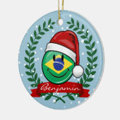 Jolly Braziliaanse kerststijl Keramisch Ornament (Links)