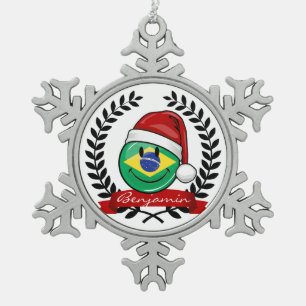 Jolly Braziliaanse kerststijl Tin Sneeuwvlok Ornament