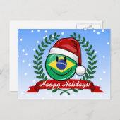 Jolly Braziliaanse vlag kerststijl Feestdagenkaart (Voorkant / Achterkant)