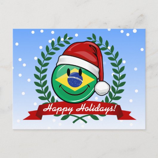 Jolly Braziliaanse vlag kerststijl Feestdagenkaart (Voorkant)