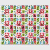 Jolly & Bright: Kerstman & Vrienden Cadeaupapier (Vlak)