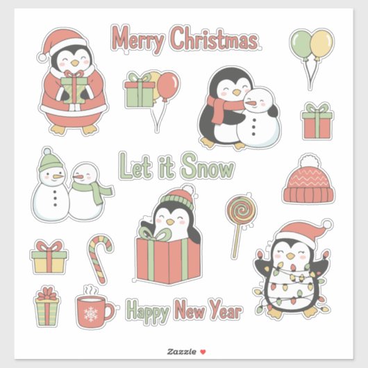 Jolly & Bright! Klassieke Kerst Karakter Stickers (Vel)