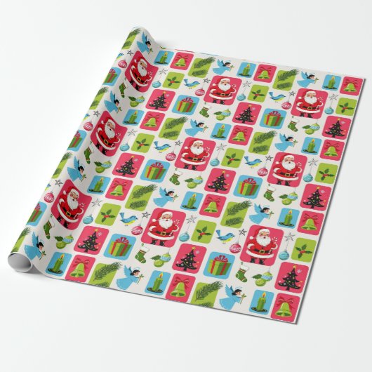 Jolly & Bright: Santa & Friends Cadeaupapier (Uitgerold)