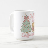 Jolly & Caffeinated Coquette Christmas Latte Mug Koffiemok (Voorkant links)