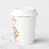 Jolly & Caffeinated Coquette Christmas Latte Mug Papieren Bekers (Links)