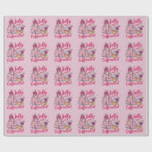 Jolly & Caffeinated Koffie Kerst Retro Trend Cadeaupapier (Vlak)