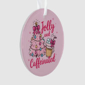 Jolly & Caffeinated Koffie Kerst Retro Trendy Ornament (voorkant)