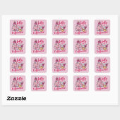 Jolly & Caffeinated Koffie Kerst Retro Trendy  Vierkante Sticker (Vel)