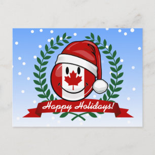 Jolly Canadian Flag KerstStyle Feestdagenkaart