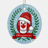 Jolly Canadian Flag KerstStyle Keramisch Ornament (Links)