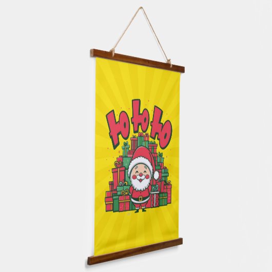 Jolly Cartoon Santa Christmas-67748 Hangend Wandkleed (Gebogen)