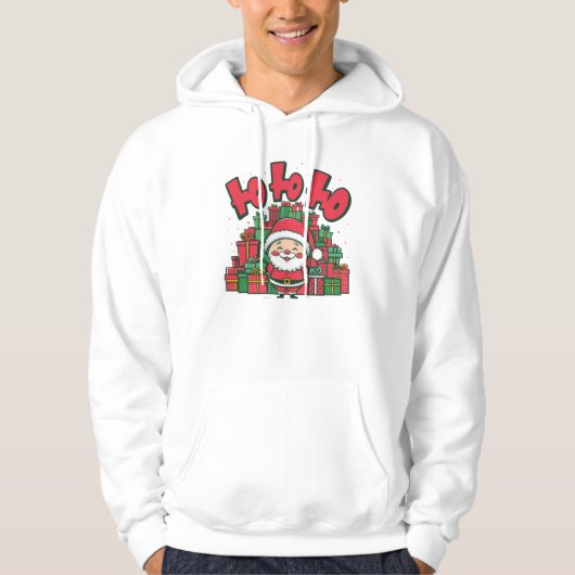 Jolly Cartoon Santa Christmas-67748 Hoodie (Voorkant)