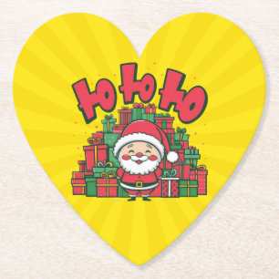Jolly Cartoon Santa Christmas-67748 Kartonnen Onderzetters