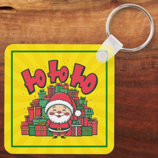 Jolly Cartoon Santa Christmas-67748 Sleutelhanger (Achterkant)