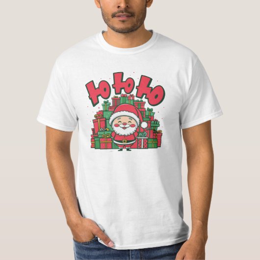 Jolly Cartoon Santa Christmas-67748 T-shirt (Voorkant)