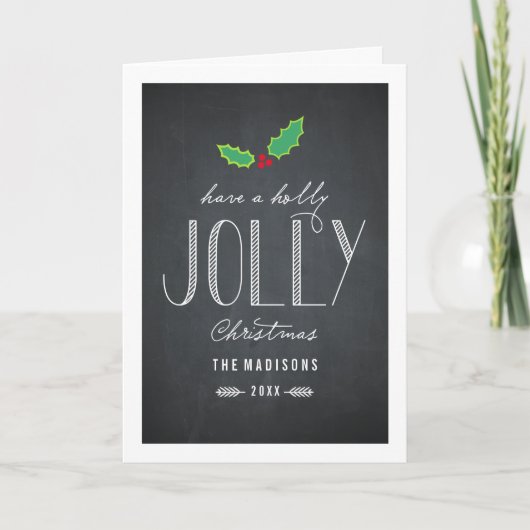Jolly Chalkboard Christmas Wenskaart Feestdagen Kaart (Voorkant)