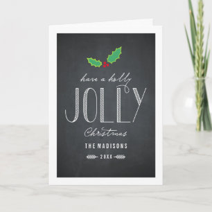 Jolly Chalkboard Christmas Wenskaart Feestdagen Kaart