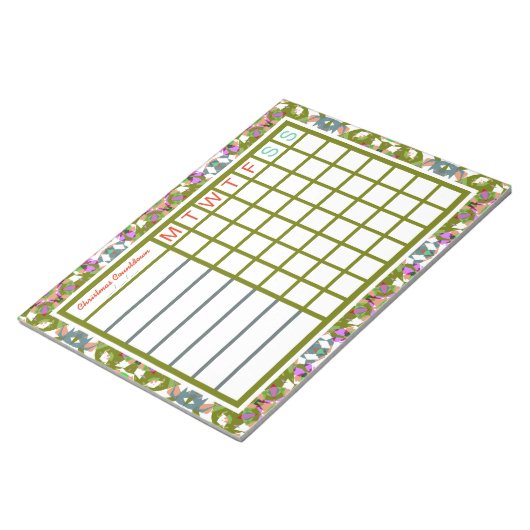 Jolly Cheerful Kerstweek Herinneringspanner Notitieblok (Schuin)