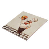 Jolly Chef Burger: Kok presenteert Hamburger Keuke Tegeltje (Zijkant)