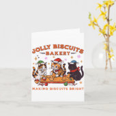Jolly Christmas Biscuits Bakery Baking Crew Xmas C Kaart (Gele Bloem)