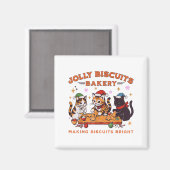 Jolly Christmas Biscuits Bakery Baking Crew Xmas C Magneet (Voorkant / Achterkant)