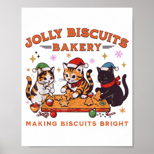 Jolly Christmas Biscuits Bakery Baking Crew Xmas C Poster (Voorkant)