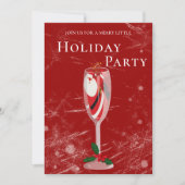 Jolly Christmas Cheers Santa champagne Vakantie Kaart (Voorkant)