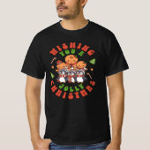 Jolly Christmas Cute Gingerbread & Penguin T-shirt (Voorkant)