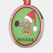 Jolly Christmas Dachshund Metalen Ornament (Links)