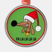 Jolly Christmas Dachshund Metalen Ornament (Voorkant)