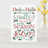 Jolly Christmas Deck de Zalen met Holly Kaart (Gele Bloem)