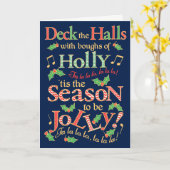 Jolly Christmas Deck de Zalen met Holly Kaart (Gele Bloem)