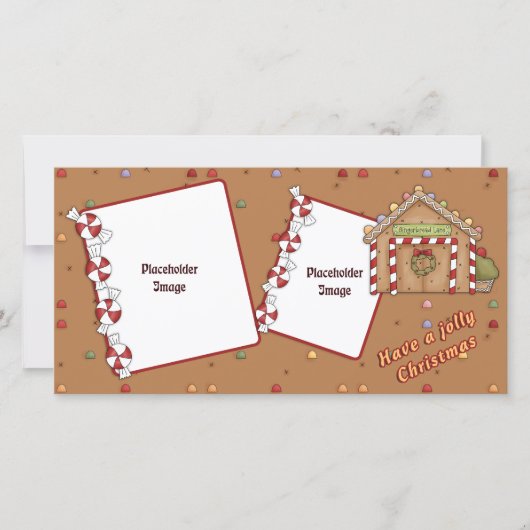 Jolly Christmas - Gingerbread House Feestdagenkaart (Voorkant)