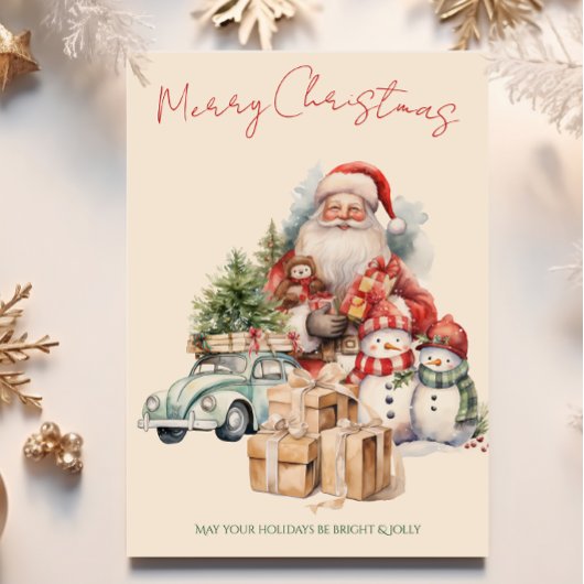 Jolly Christmas Holiday Greeting Card Kaart