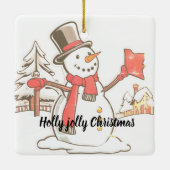 Jolly Christmas  Keramisch Ornament (Achterkant)