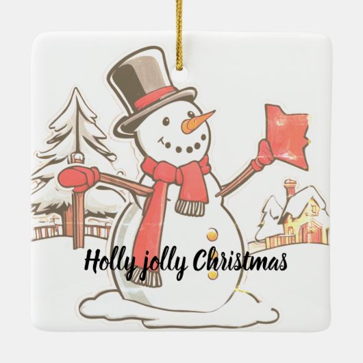 Jolly Christmas  Keramisch Ornament (Achterkant)