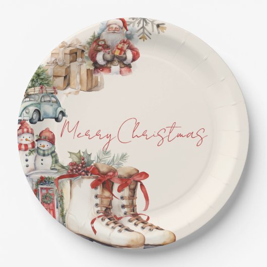 Jolly Christmas Magic Paper Borden | Feestdag Papieren Bordje (Voorkant)