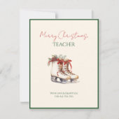 Jolly Christmas Magic Teacher Thank You Card Bedankkaart (Voorkant)