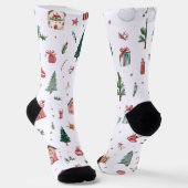 Jolly Christmas Pattern Socks | Fun Gift  Sokken (Gebogen)