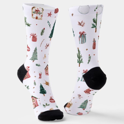 Jolly Christmas Pattern Socks | Fun Gift  Sokken (Gebogen)