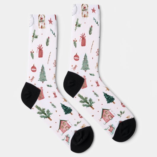 Jolly Christmas Pattern Socks | Fun Gift  Sokken (Rechts)