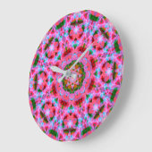 Jolly Christmas Pink Green Red Merry Star Pattern Grote Klok (Hoek)