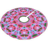 Jolly Christmas Pink Green Red Merry Star Pattern Kerstboom Rok (Gekanteld)