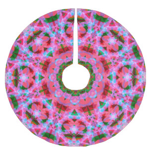 Jolly Christmas Pink Green Red Merry Star Pattern Kerstboom Rok