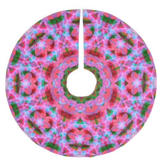 Jolly Christmas Pink Green Red Merry Star Pattern Kerstboom Rok (Voorkant)