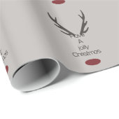 Jolly Christmas Reindeer Antlers Cadeaupapier (Rol Hoek)