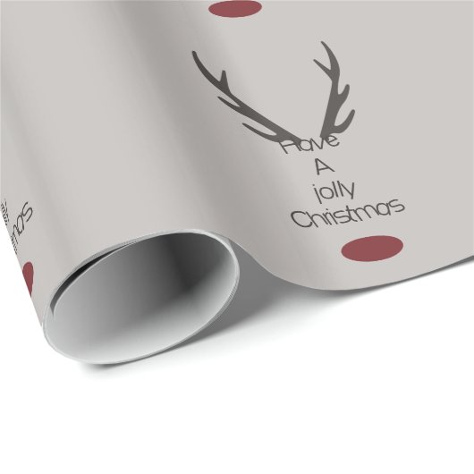 Jolly Christmas Reindeer Antlers Cadeaupapier (Rol Hoek)